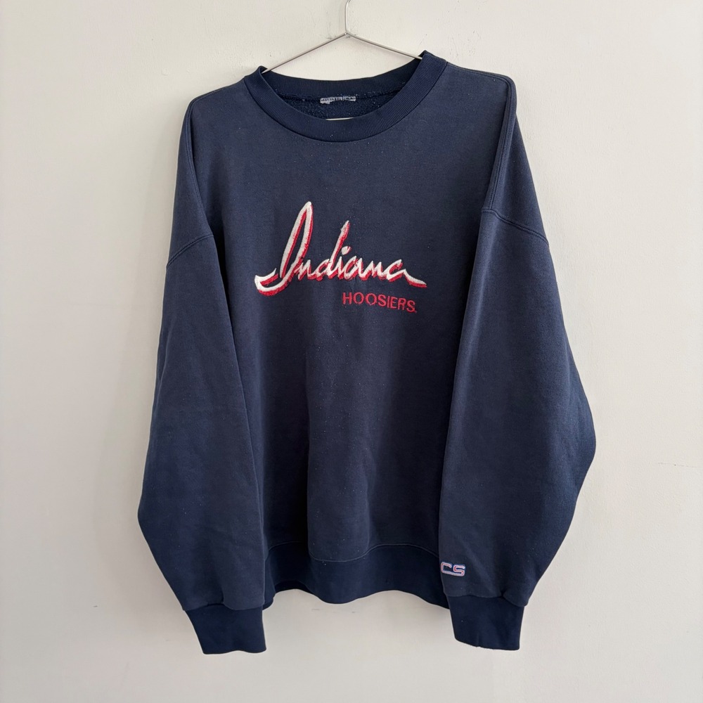 Vintage Indiana Hoosiers CS Navy Blue Crewneck Sweatshirt Mens XL NCAA